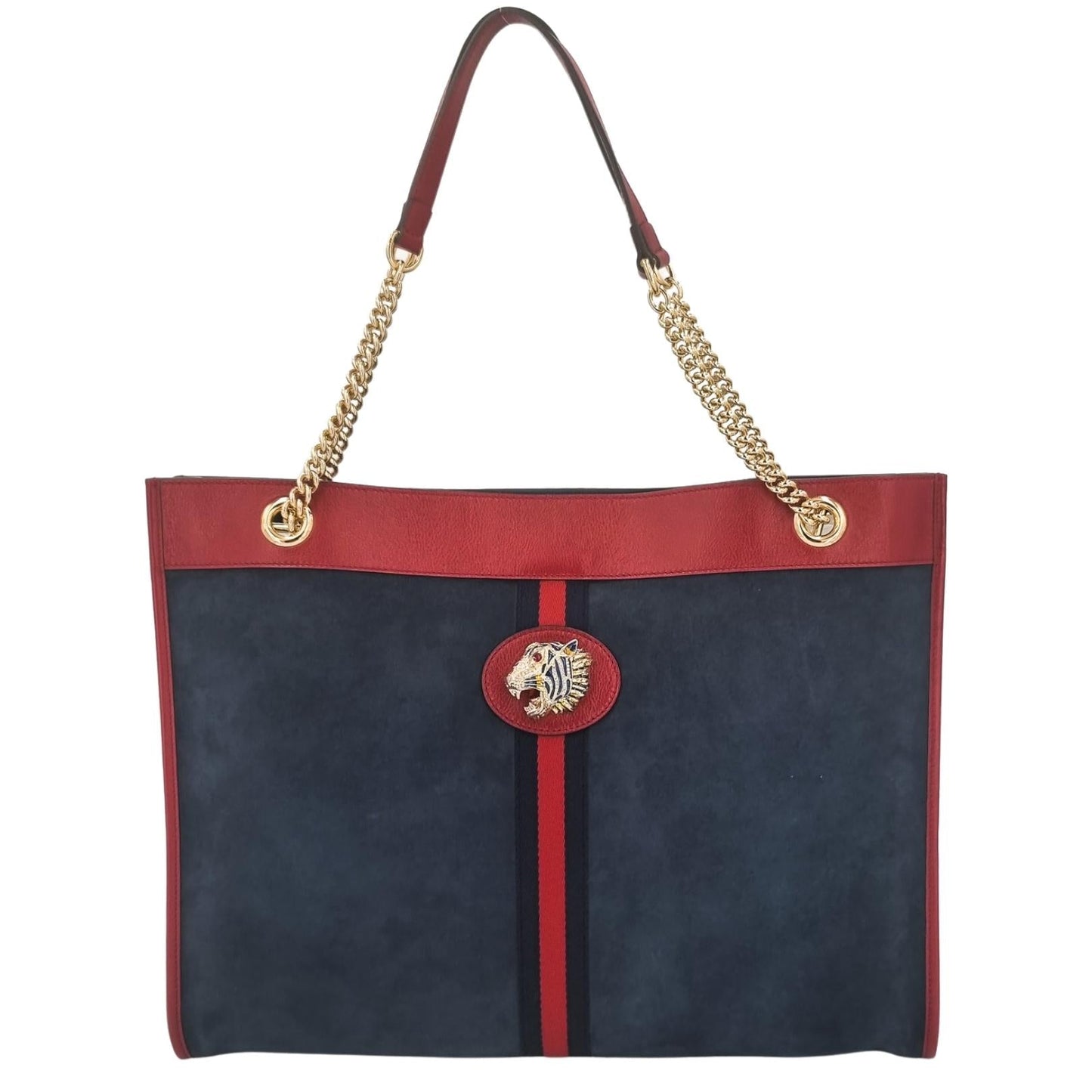 Second hand Gucci Gucci Maxi Rajah Tote Blue & Red - Tabita Bags