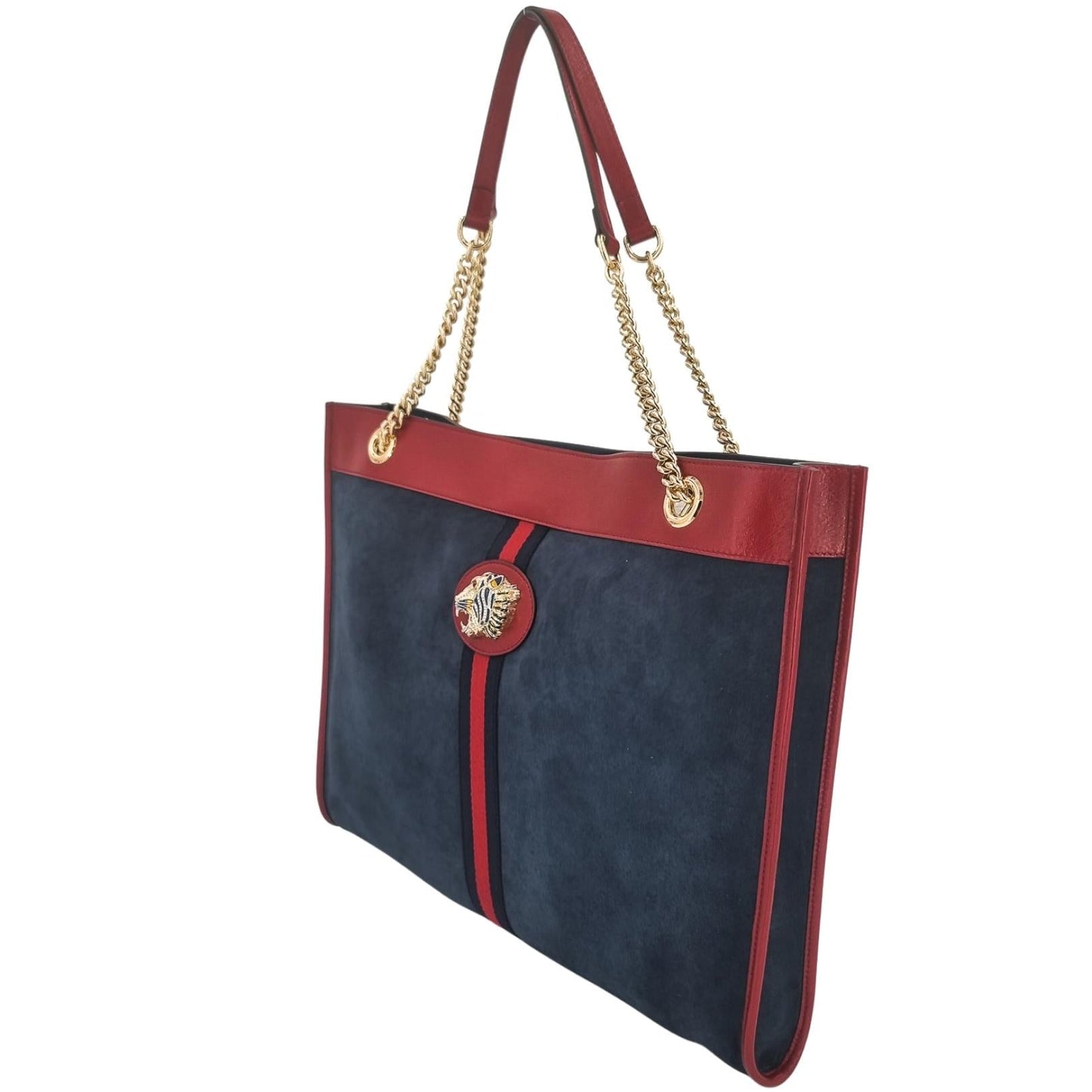 Second hand Gucci Gucci Maxi Rajah Tote Blue & Red - Tabita Bags