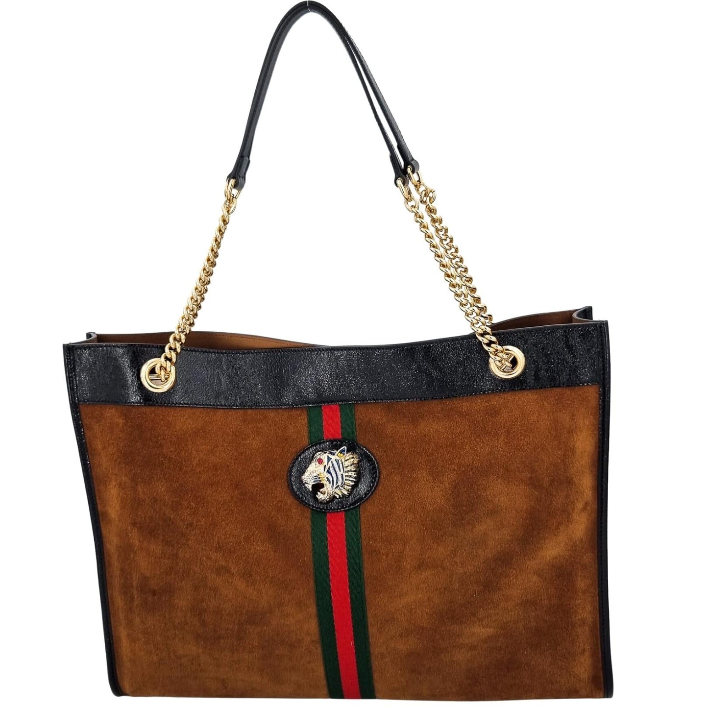 Second hand Gucci Gucci Maxi Rajah Tote Brown Suede - Tabita Bags