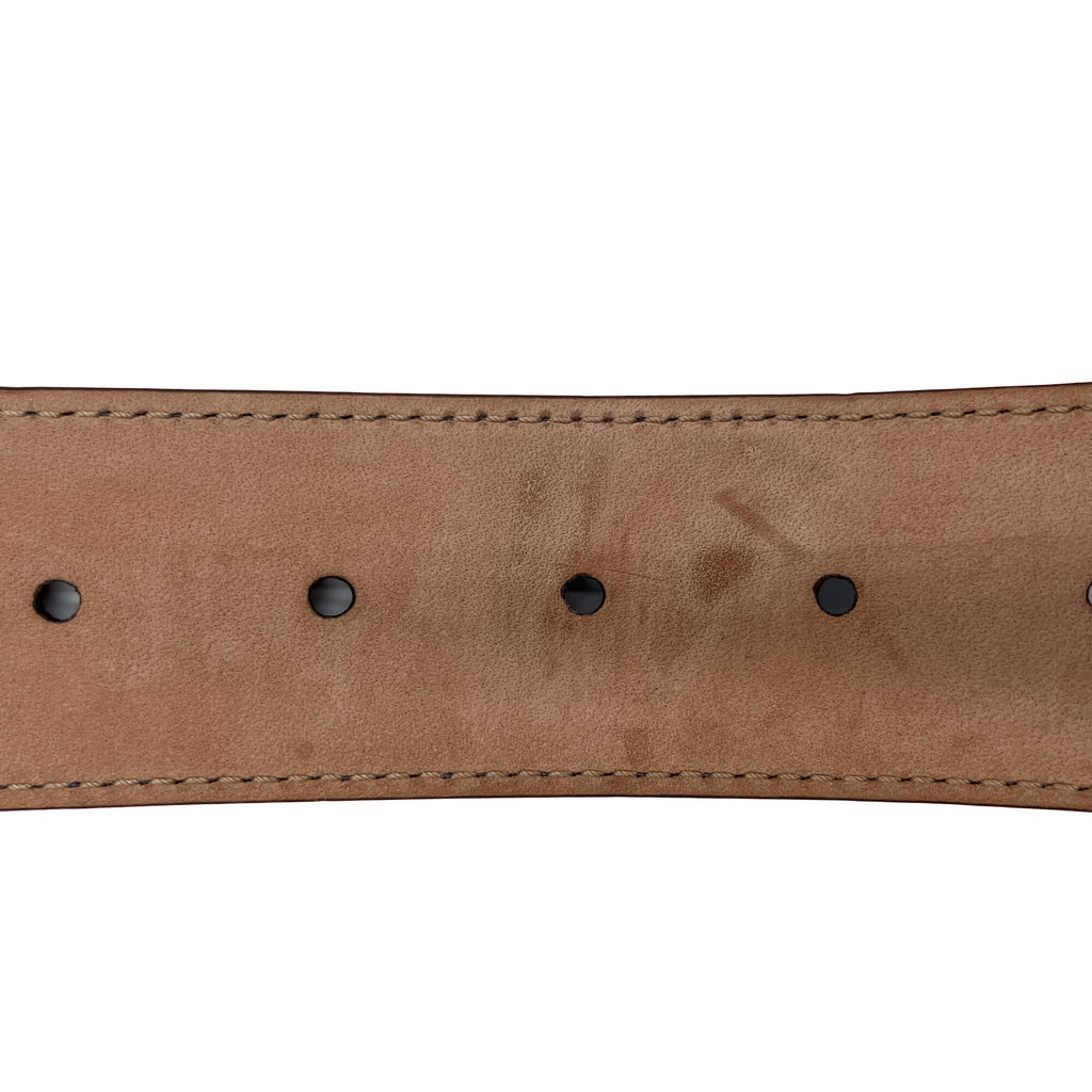 Second hand Gucci Guccissima Interlocking Belt Embossed Blue 90 /36 - Tabita Bags