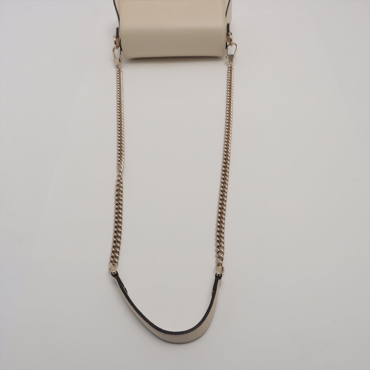 Second hand Gucci Interlocking GG Leather Chain Shoulder Bag Beige - Tabita Bags