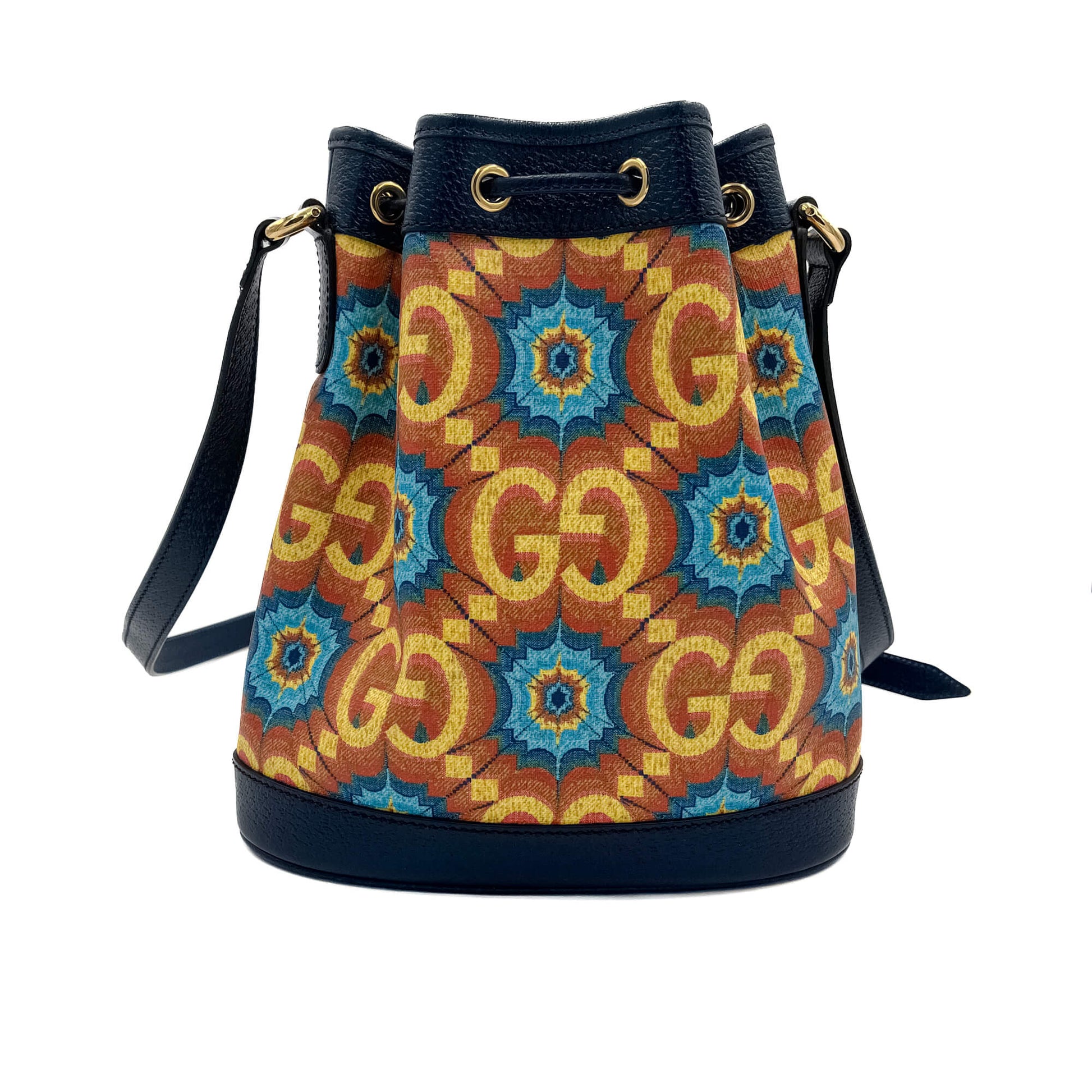 Second hand Gucci Kaleidoscope 100 Leather Canvas Bucket Bag - Tabita Bags