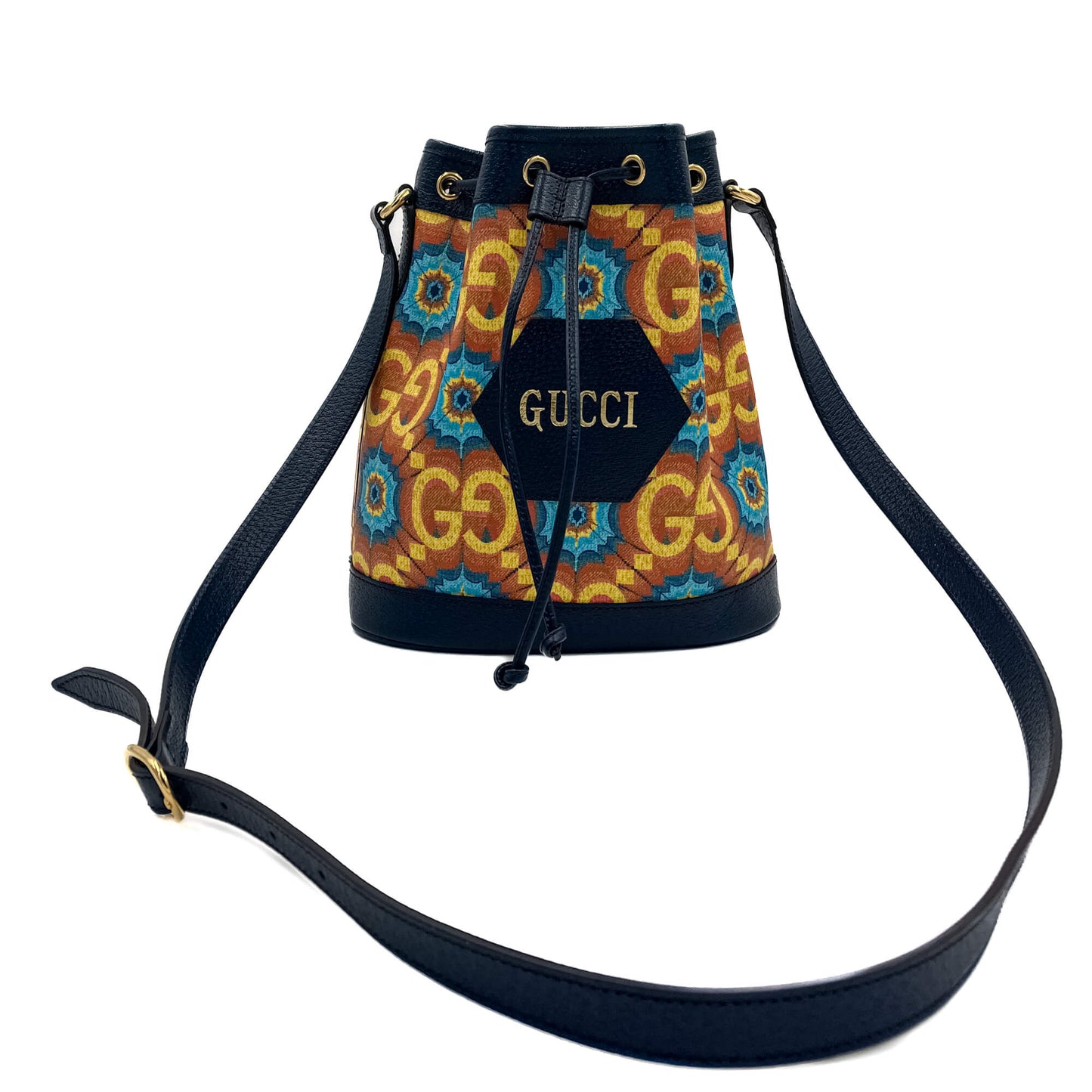 Second hand Gucci Kaleidoscope 100 Leather Canvas Bucket Bag - Tabita Bags