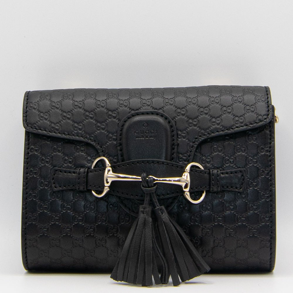 Second hand Gucci Microguccissima Emily in Black Leather 449636 - Tabita Bags