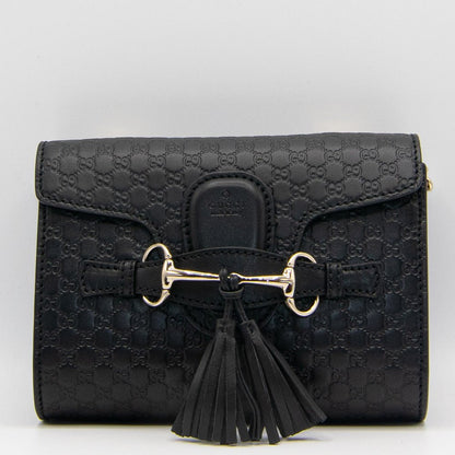 Second hand Gucci Microguccissima Emily in Black Leather 449636 - Tabita Bags