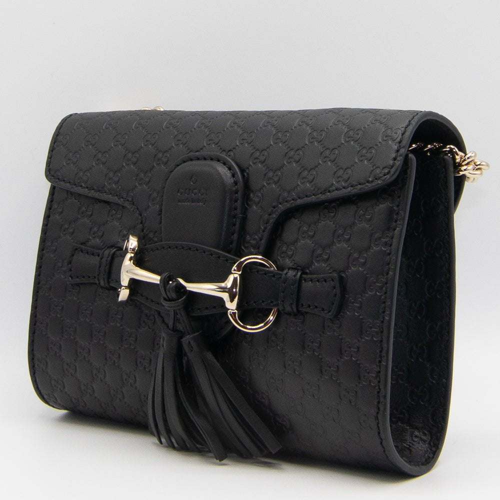 Second hand Gucci Microguccissima Emily in Black Leather 449636 - Tabita Bags