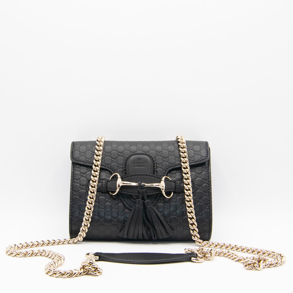 Second hand Gucci Microguccissima Emily in Black Leather 449636 - Tabita Bags