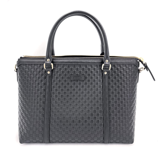 Second hand Gucci Microguccissima Tote Leather Black 2-Way - Tabita Bags