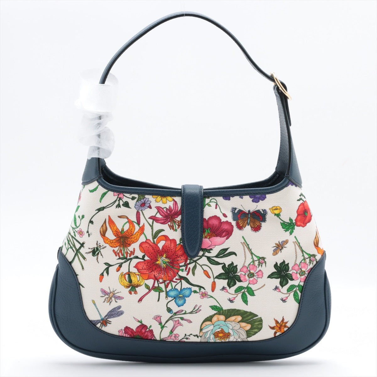 Second hand Gucci New Jackie Flora in Blue Canvas and Leather limited edition - Tabita Bags