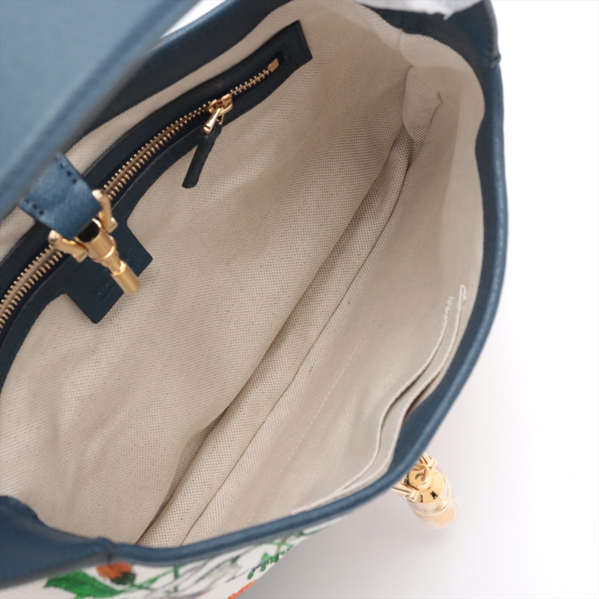 Second hand Gucci New Jackie Flora in Blue Canvas and Leather limited edition - Tabita Bags