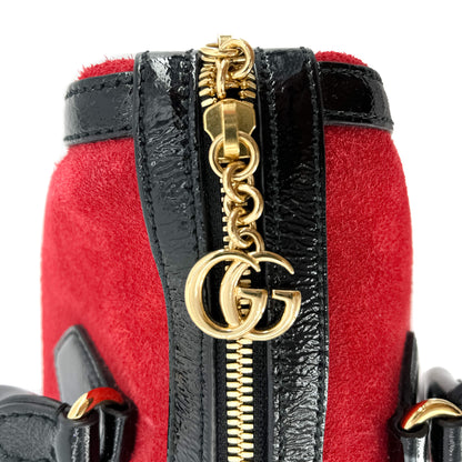 Second hand Gucci Ophidia Boston Medium Suede 2-Ways Trunk Bag Red - Tabita Bags