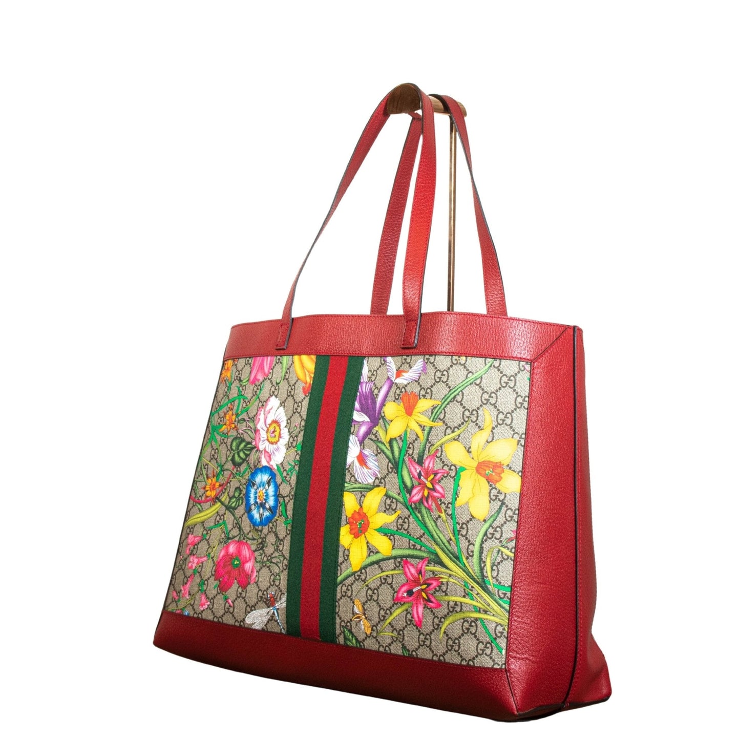 Second hand Gucci Ophidia GG Flora Shopper Red Large 547947 - Tabita Bags