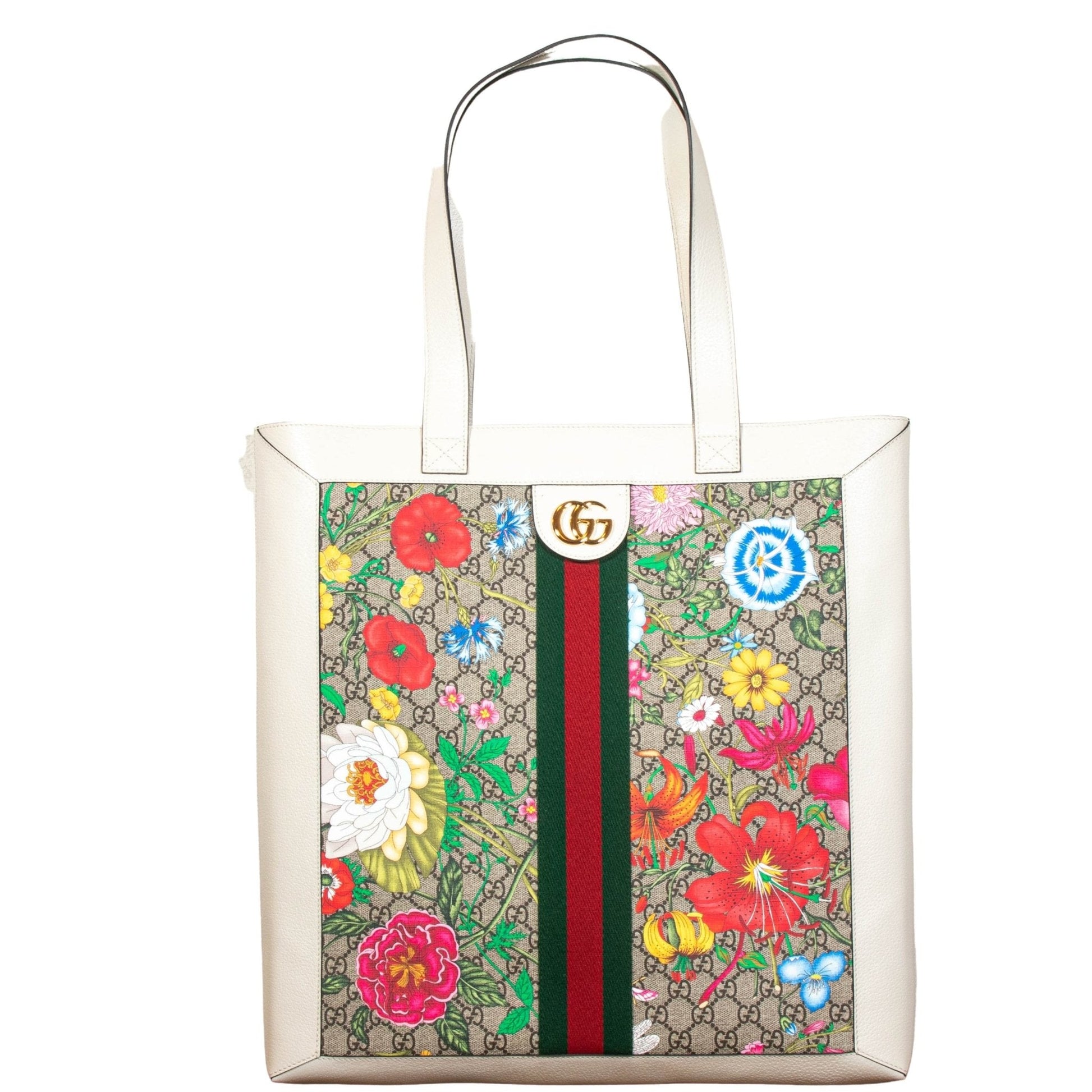 Gucci Ophidia GG Flora Shopper Weiß Groß kaufen bei Tabita Bags