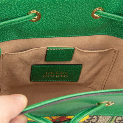 Second hand Gucci Ophidia GG Flora Small Bucket Green Limited Edition - Tabita Bags