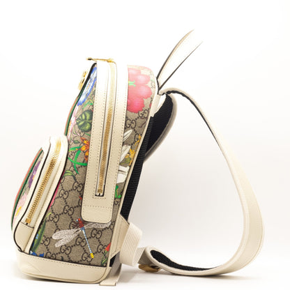 Second hand Gucci Ophidia GG Supreme Flora Day Backpack White 547965 - Tabita Bags