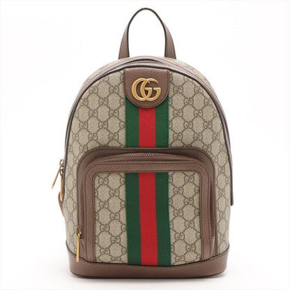 Second hand Gucci Ophidia GG Supreme Small Backpack Beige Red/Green Web - Tabita Bags