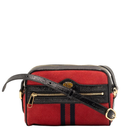 Second hand Gucci Ophidia Red Suede Small Shoulder Bag - Tabita Bags