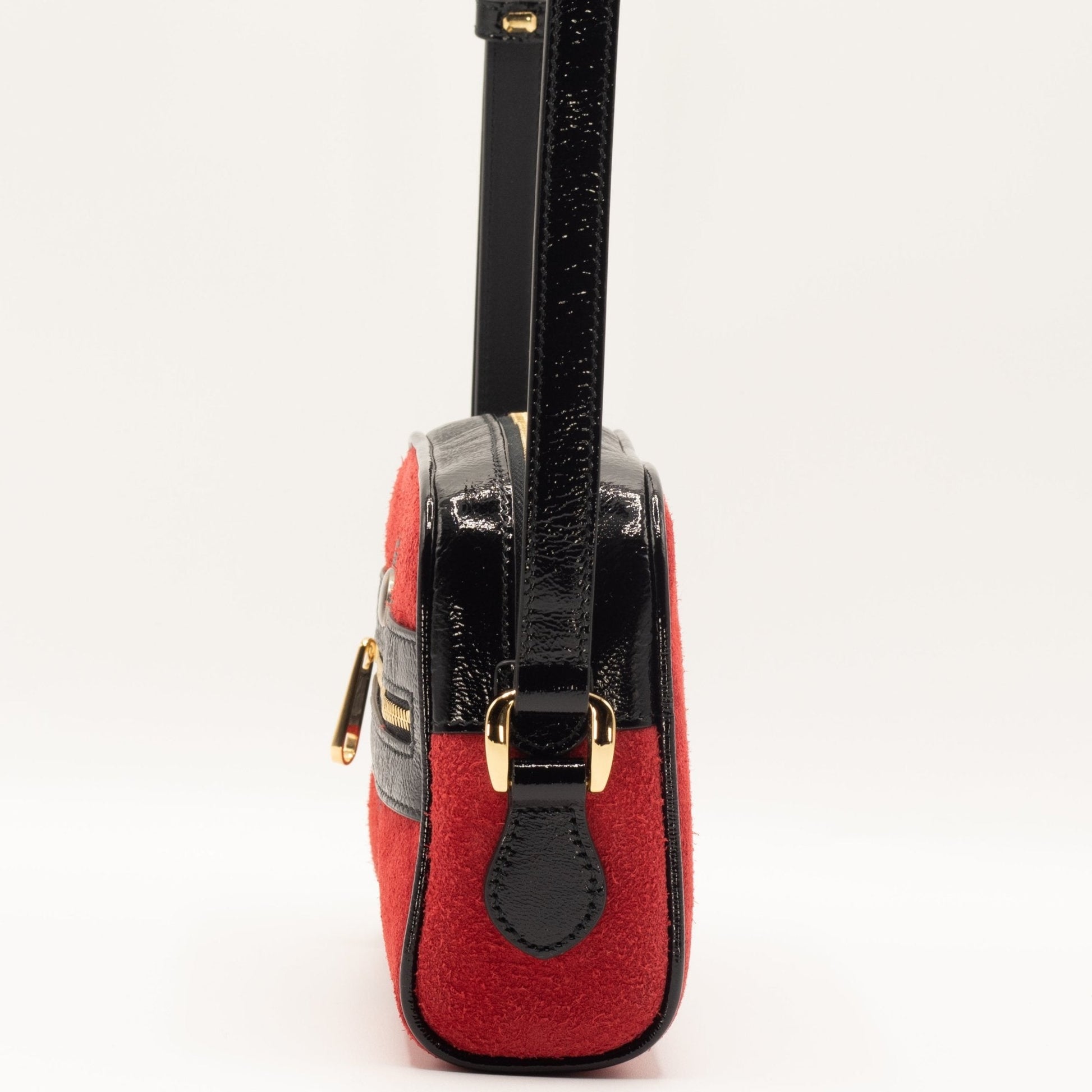 Second hand Gucci Ophidia Red Suede Small Shoulder Bag - Tabita Bags