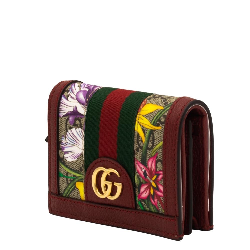 Second hand Gucci Ophidia Red Supreme GG Flora Wallet - Tabita Bags