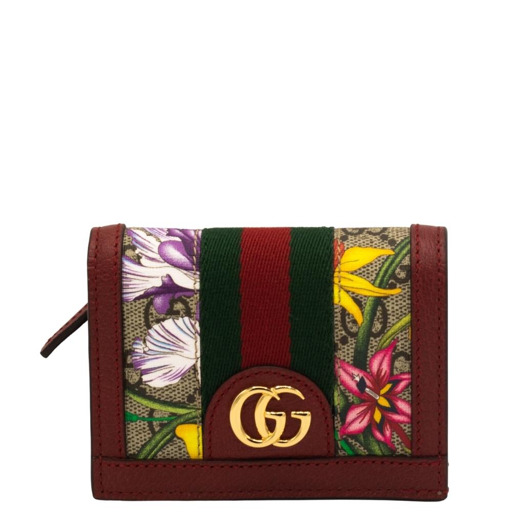 Second hand Gucci Ophidia Red Supreme GG Flora Wallet - Tabita Bags