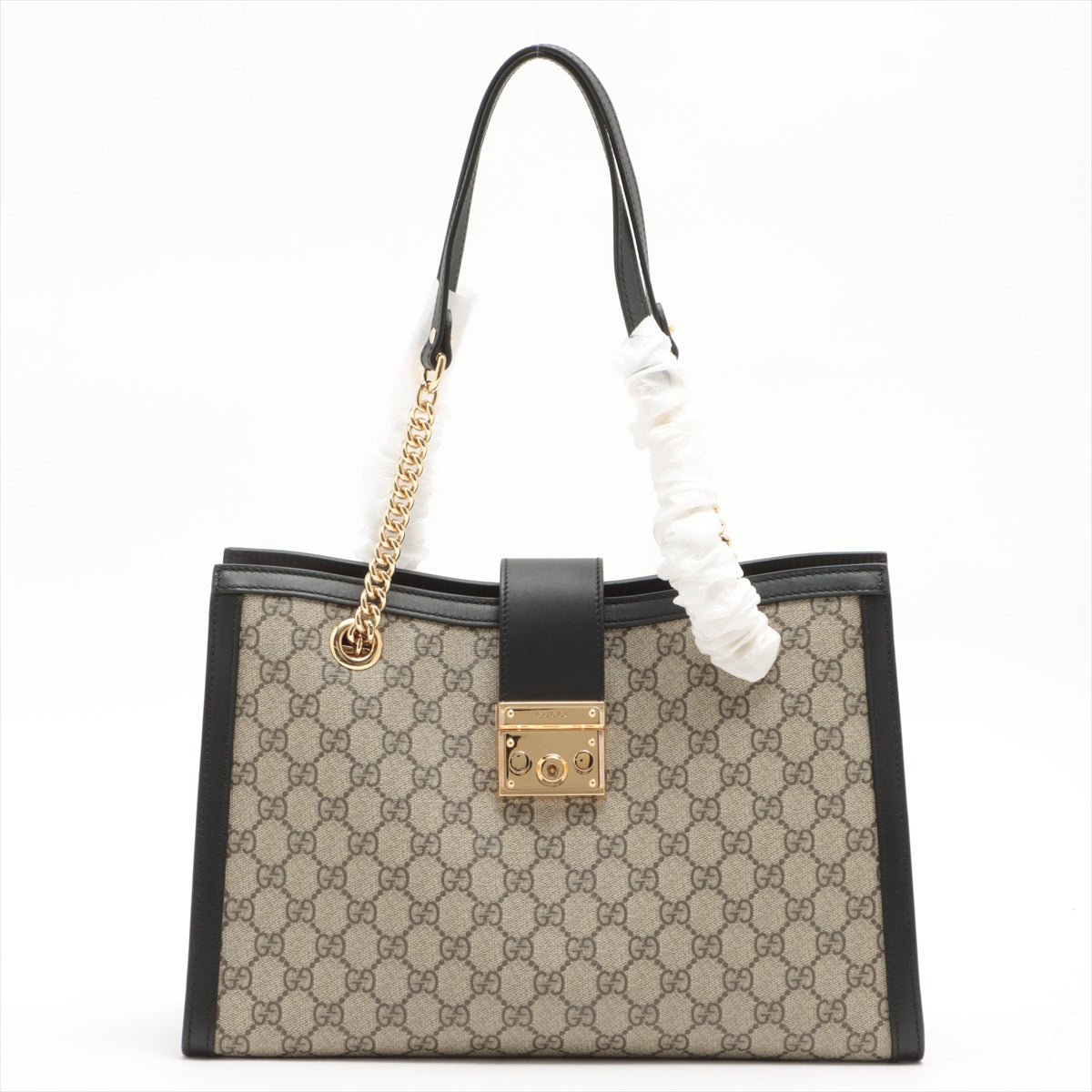 Second hand Gucci Padlock GG Supreme Medium Tote Black - Tabita Bags