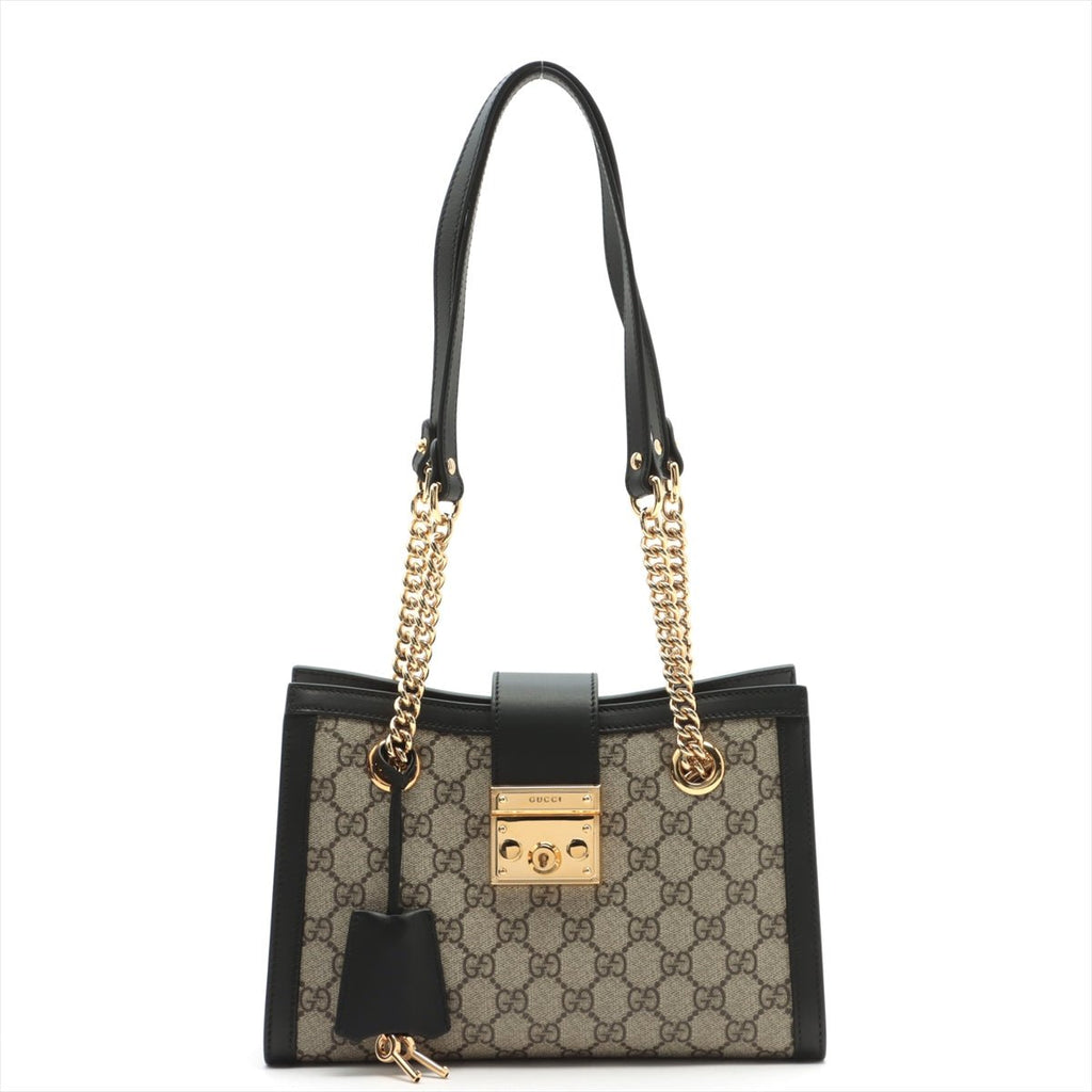 Second hand Gucci Padlock Small GG Supreme Shoulder Bag Beige - Tabita Bags