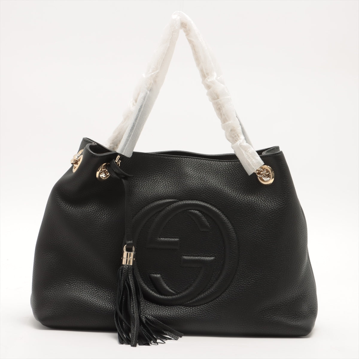 Second hand Gucci Soho Leather Chain tote bag Black - Tabita Bags