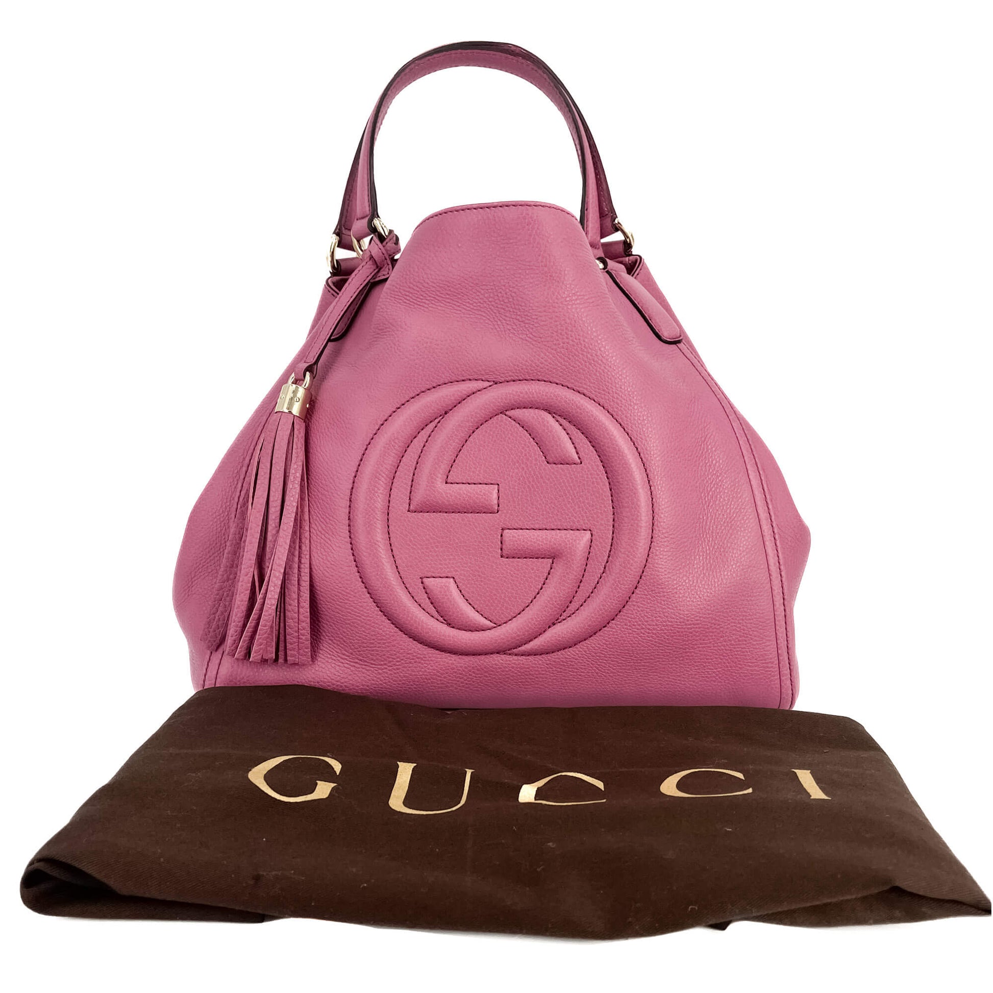 Second hand Gucci Soho Medium Leather Shoulder Bag Pink - Tabita Bags