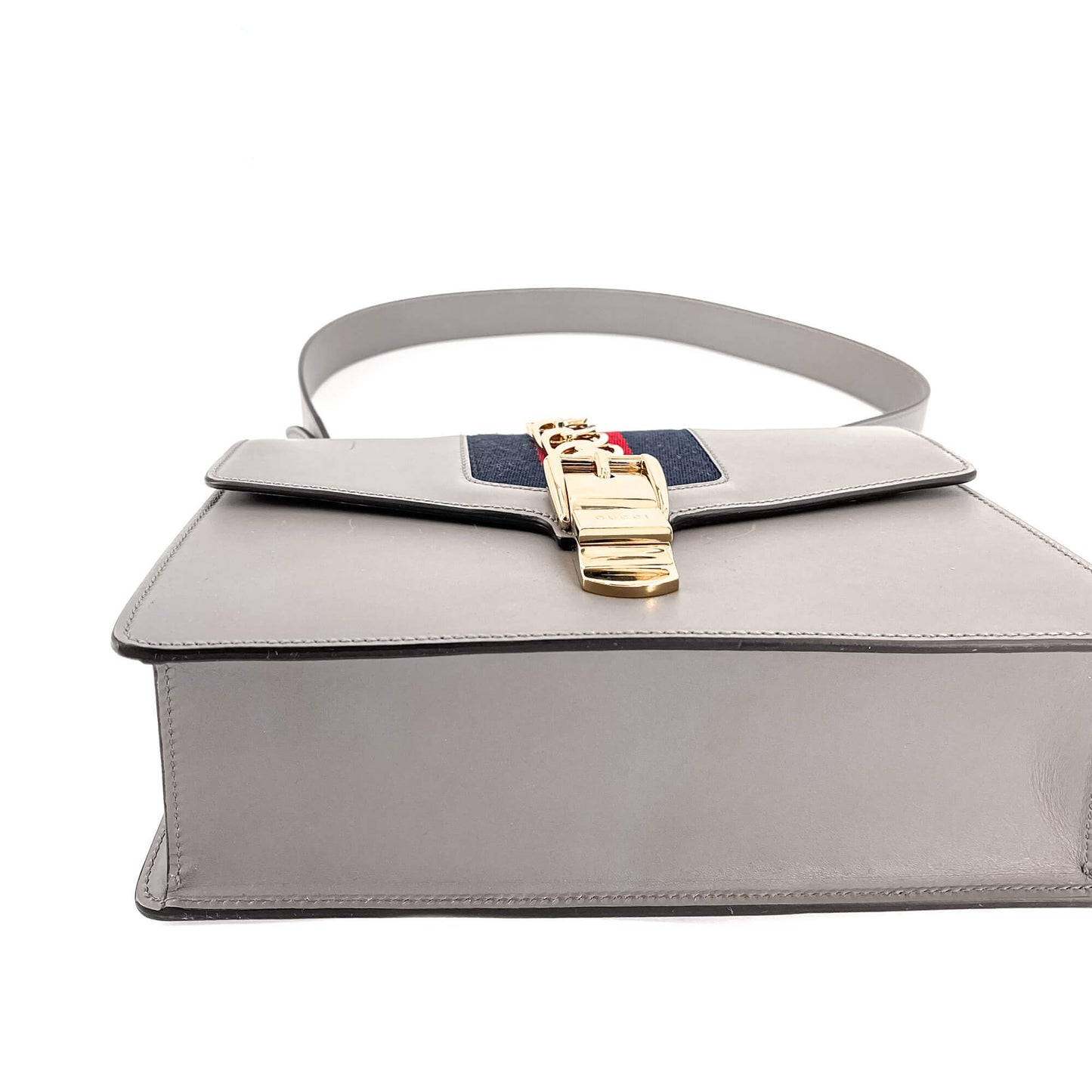 Second hand Gucci Sylvie Small Leather Grey Bag - Tabita Bags