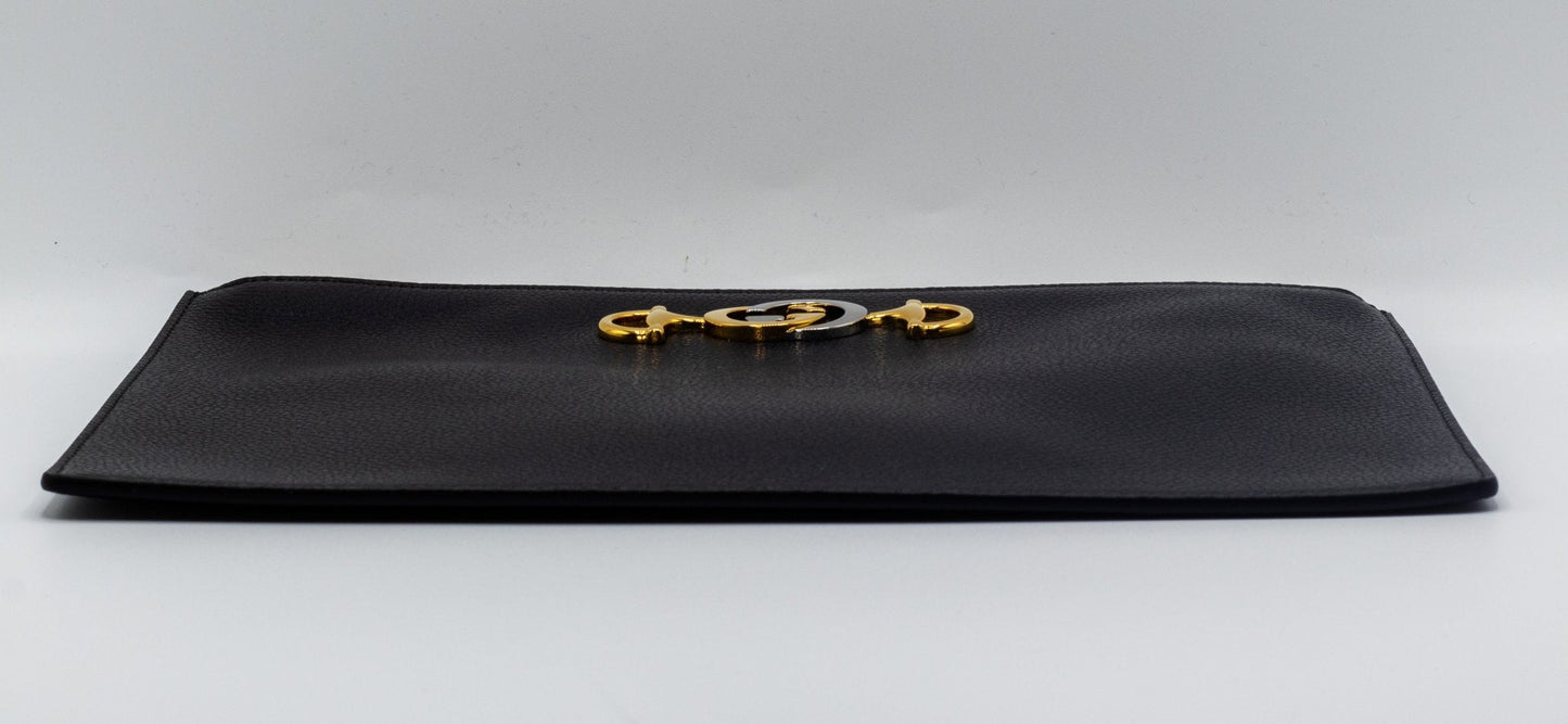 Second hand Gucci Zumi Grany Black Leather Clutch - Tabita Bags