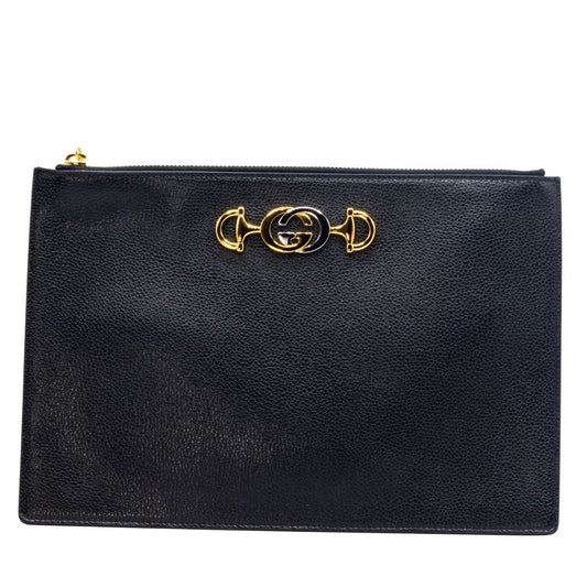 Second hand Gucci Zumi Grany Black Leather Clutch - Tabita Bags