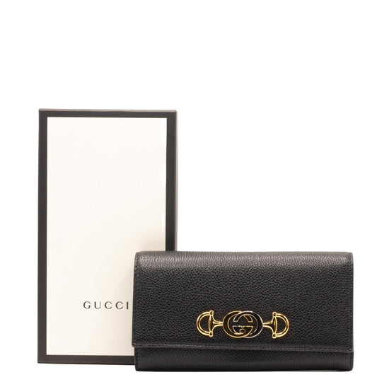 Second hand Gucci Zumi Posillipo Black Leather woman wallet 573612 - Tabita Bags