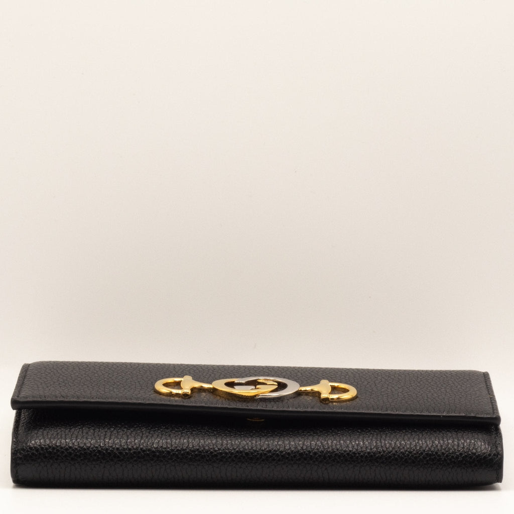 Second hand Gucci Zumi Posillipo Black Leather woman wallet 573612 - Tabita Bags