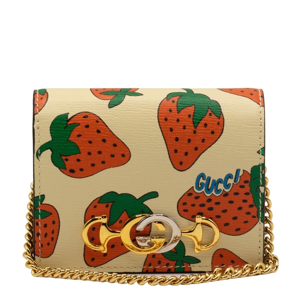 Second hand Gucci Zumi Wallet purse Strawberry print - Tabita Bags