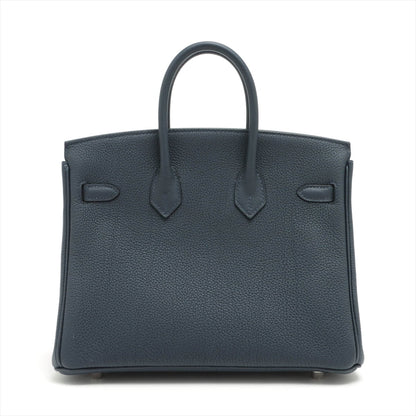 Second hand Hermes Birkin 25 Togo Blue Nuit Palladium Hardware - Tabita Bags