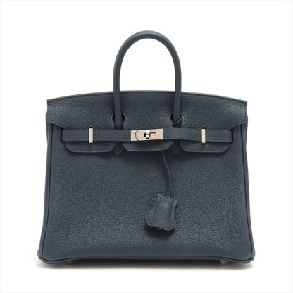 Second hand Hermes Birkin 25 Togo Blue Nuit Palladium Hardware - Tabita Bags