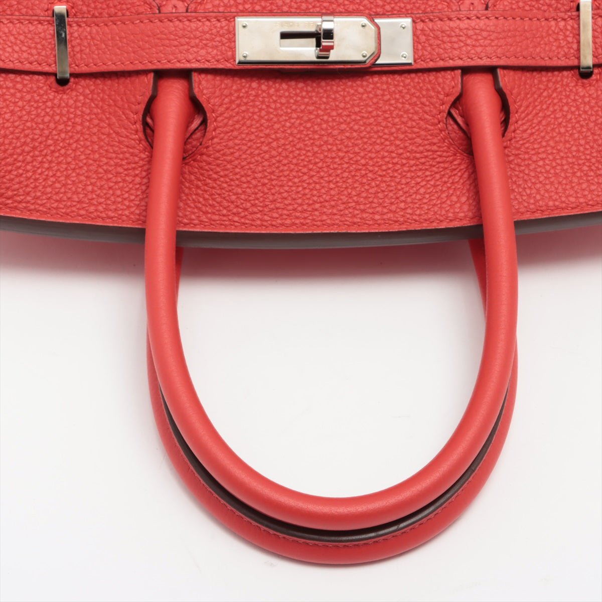 Second hand Hermes Birkin 30 Taurillon Clemence Rouge Coeur Silver Hardware - Tabita Bags