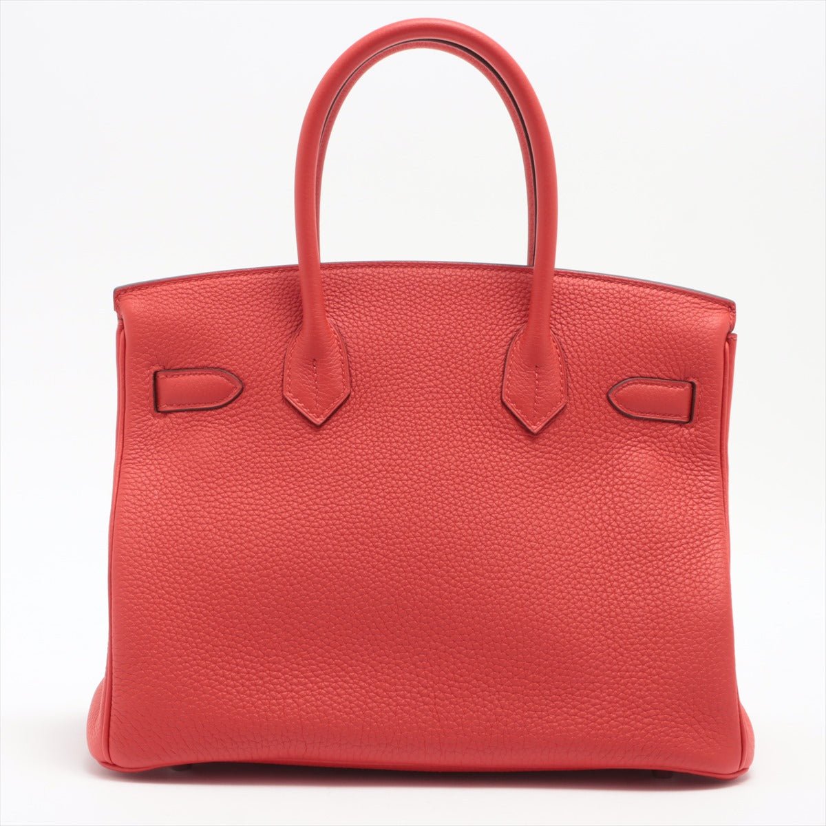 Second hand Hermes Birkin 30 Taurillon Clemence Rouge Coeur Silver Hardware - Tabita Bags