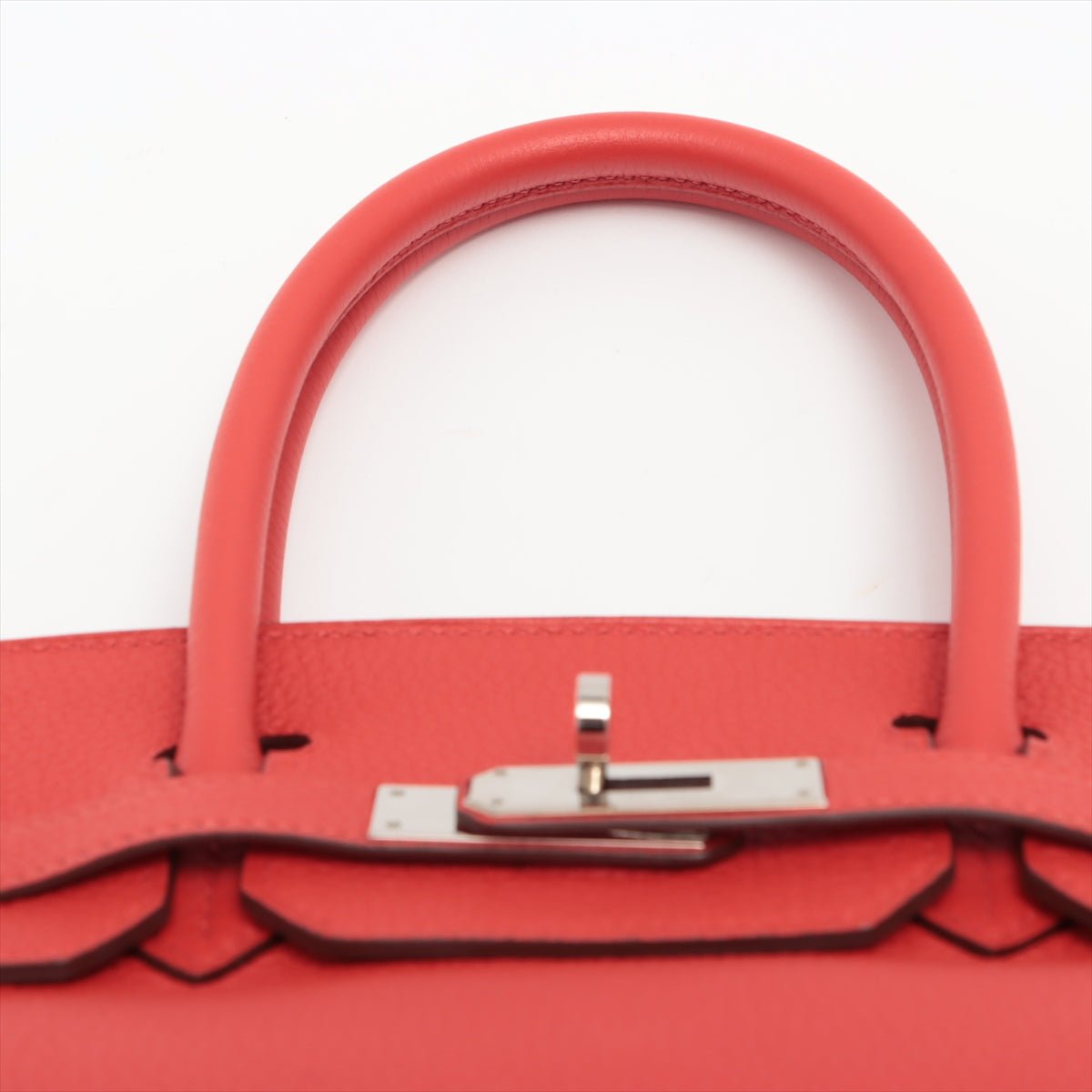 Second hand Hermes Birkin 30 Taurillon Clemence Rouge Coeur Silver Hardware - Tabita Bags