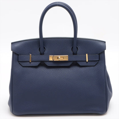 Second hand Hermes Birkin 30 Togo Blue Encre Gold Hardware - Tabita Bags