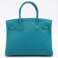 Second hand Hermes Birkin 30 Togo Blue Thalassa Silver Hardware - Tabita Bags