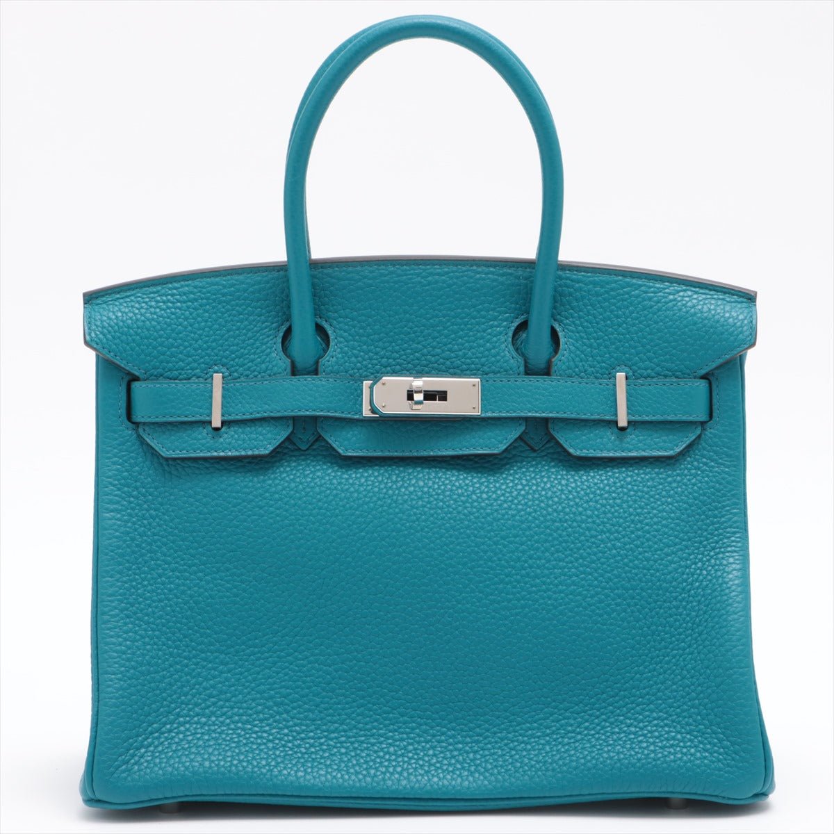 Second hand Hermes Birkin 30 Togo Blue Thalassa Silver Hardware - Tabita Bags