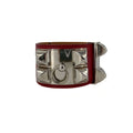 Second hand Hermes Dog Collar Leather Bracelet Red - Tabita Bags