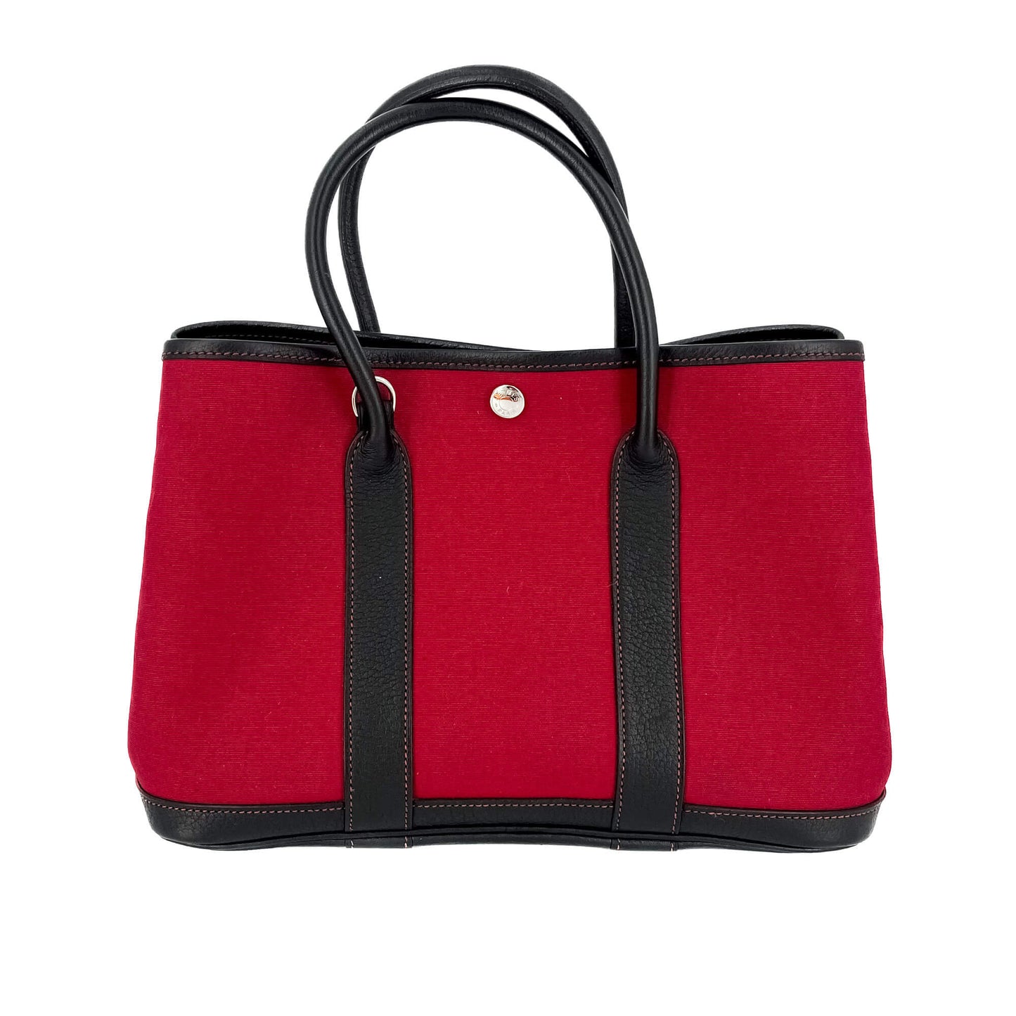 Second hand Hermes Garden Party PM Canvas 2-Ways Tote Bag Red - Tabita Bags