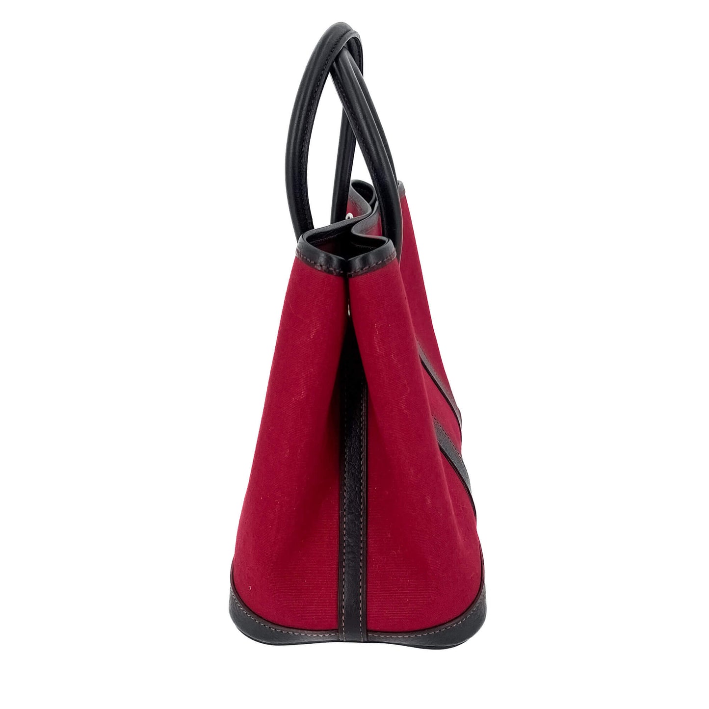 Second hand Hermes Garden Party PM Canvas 2-Ways Tote Bag Red - Tabita Bags