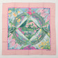 Second hand Hermes Giverny Gardens Scarf Silk Pink 90 - Tabita Bags