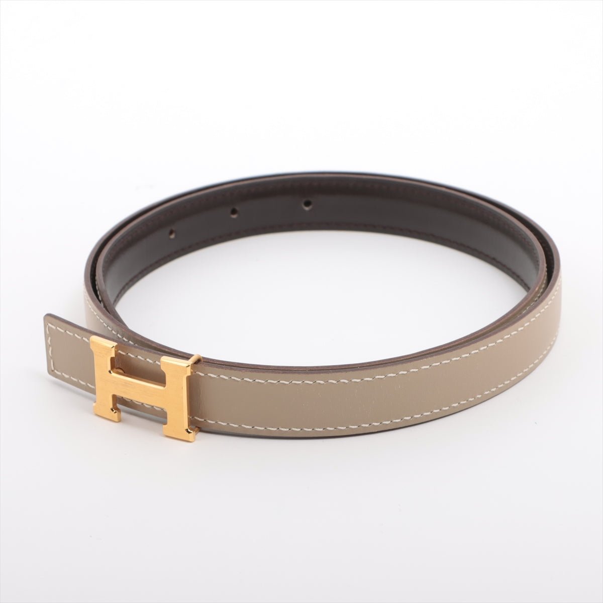 Second hand Hermes H Belt Brown calf leather - Tabita Bags