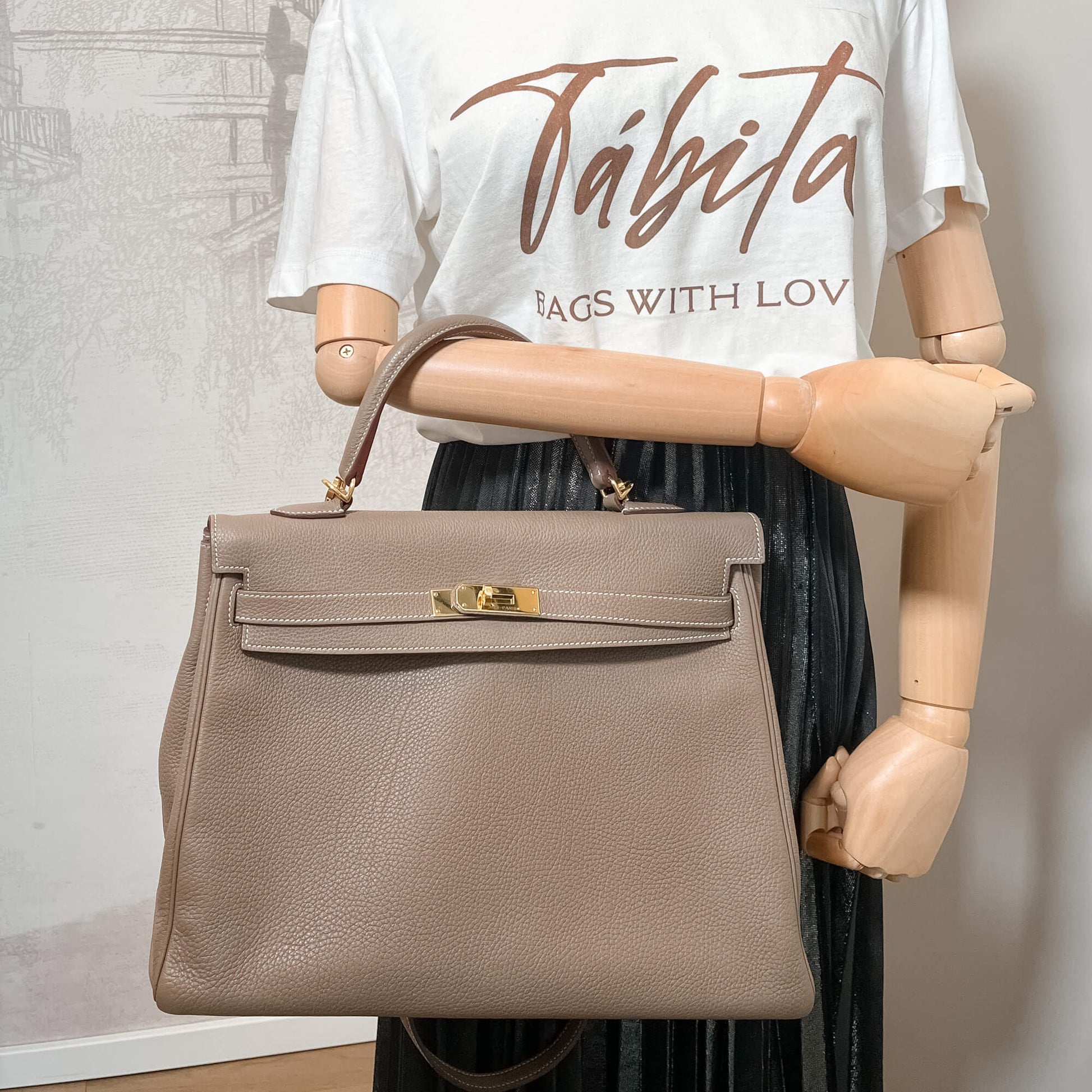 Birkin Kelly Togo Etoupe NEW HERMES ETOUPE GRAY BIRKIN 25 BAG TOGO