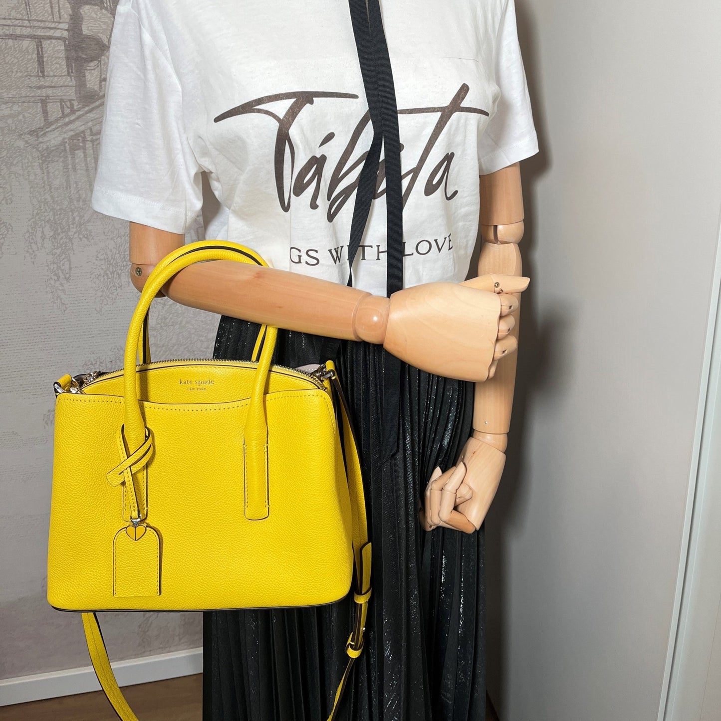 Second hand Kate Spade Margaux Medium Leather Yellow Bag - Tabita Bags