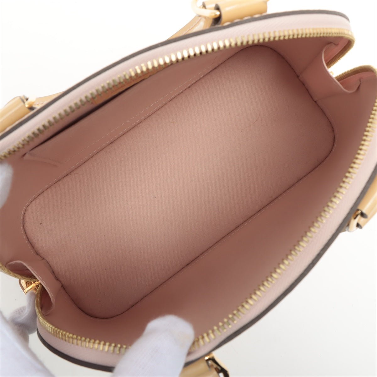 Louis Vuitton Beige/Brown Vernis Alma BB Louis Vuitton